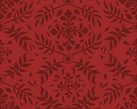 Burgundy and Dark Red Botanical Damask behang