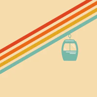 Retro Ski Lift Sunset tapet