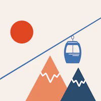Retro Mountain Peaks Red and Blue tapet