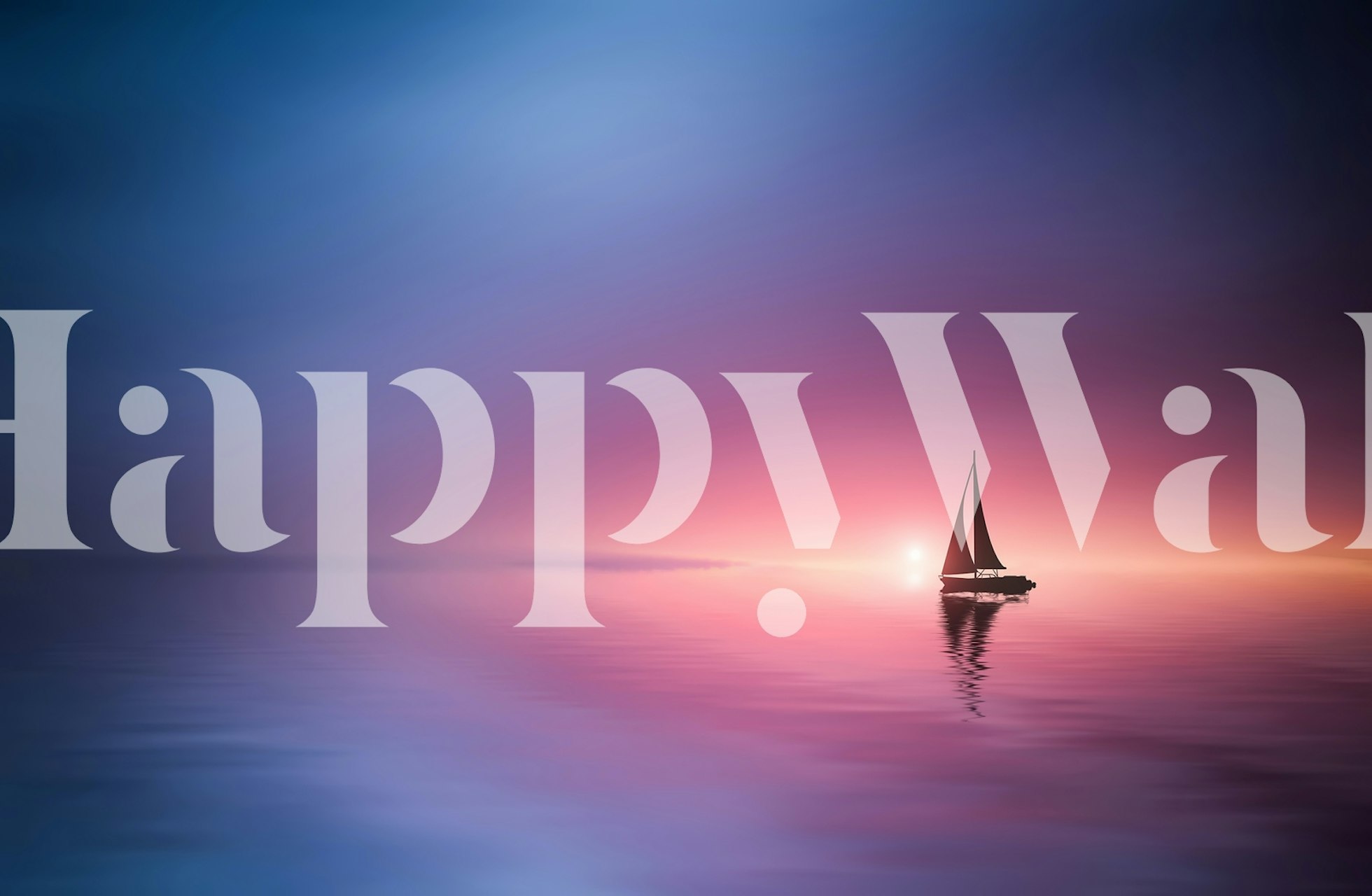Sailing across the lake wallpaper design
