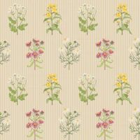 Beige striped wildflower stems tapete