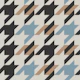 Modern Houndstooth Blue and Camel