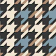 Tan ivory and charcoal houndstooth