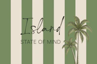 Sage Green Island Quote With Palms tapete