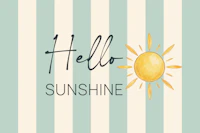Ivory Seafoam Stripes Sunshine Quote behang