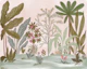 Blush pink tropical leaves scene