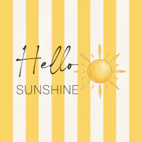 Golden Yellow Hello Sunshine Text behang