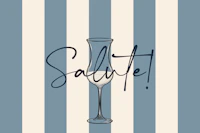 Navy Salute Lettering on Dusty Blue tapete