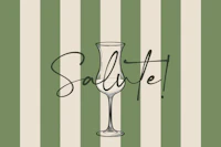 Salute Script Over Olive Stripes behang