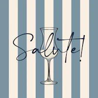 Dusty Blue Stripes Bar Quote behang