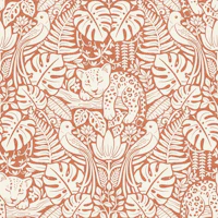 Catnap Leopard Arts and Craft Terracota tapet
