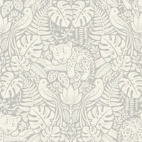 Catnap Leopard Arts and Craft French Gray tapet