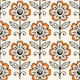 Orange folk floral stems