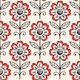 Red folk floral stems