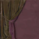 Velvet Drapery with Tie - Brown & Burgundy