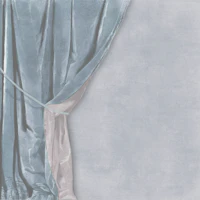Velvet Drapery with Tie - Soft Teal Blue wallpaper