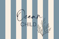 Dusty Blue Ocean Child Lettering behang