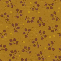 Mustard yellow burgundy berry branches wallpaper
