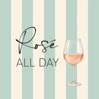 Sage Green Stripes Rose Wine Glass tapeta