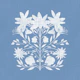 Dusty blue floral folk silhouette