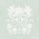 Sage green floral folk motif