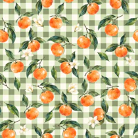 Welcome Clementine on gingham khaki small tapety