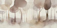 Beige brown minimalist forest for bedroom tapete