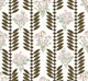 Brown Botanical Leaves & Blush Flowers