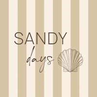 Beige Stripe Sandy Days Text tapet
