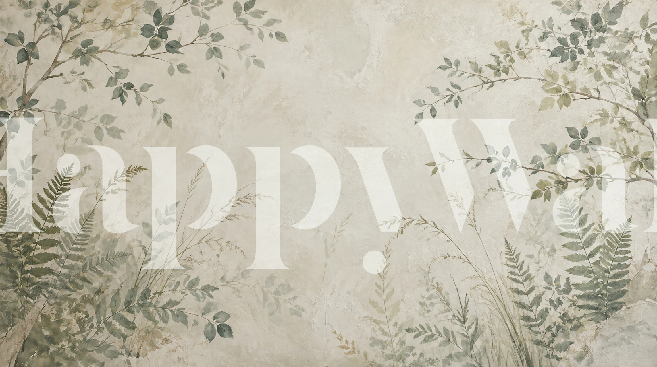 Ivory fern wallpaper in a calm botanical room