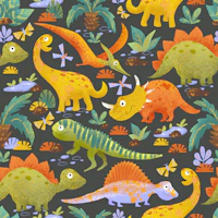 Dino's Age dark-grey bg papel de parede