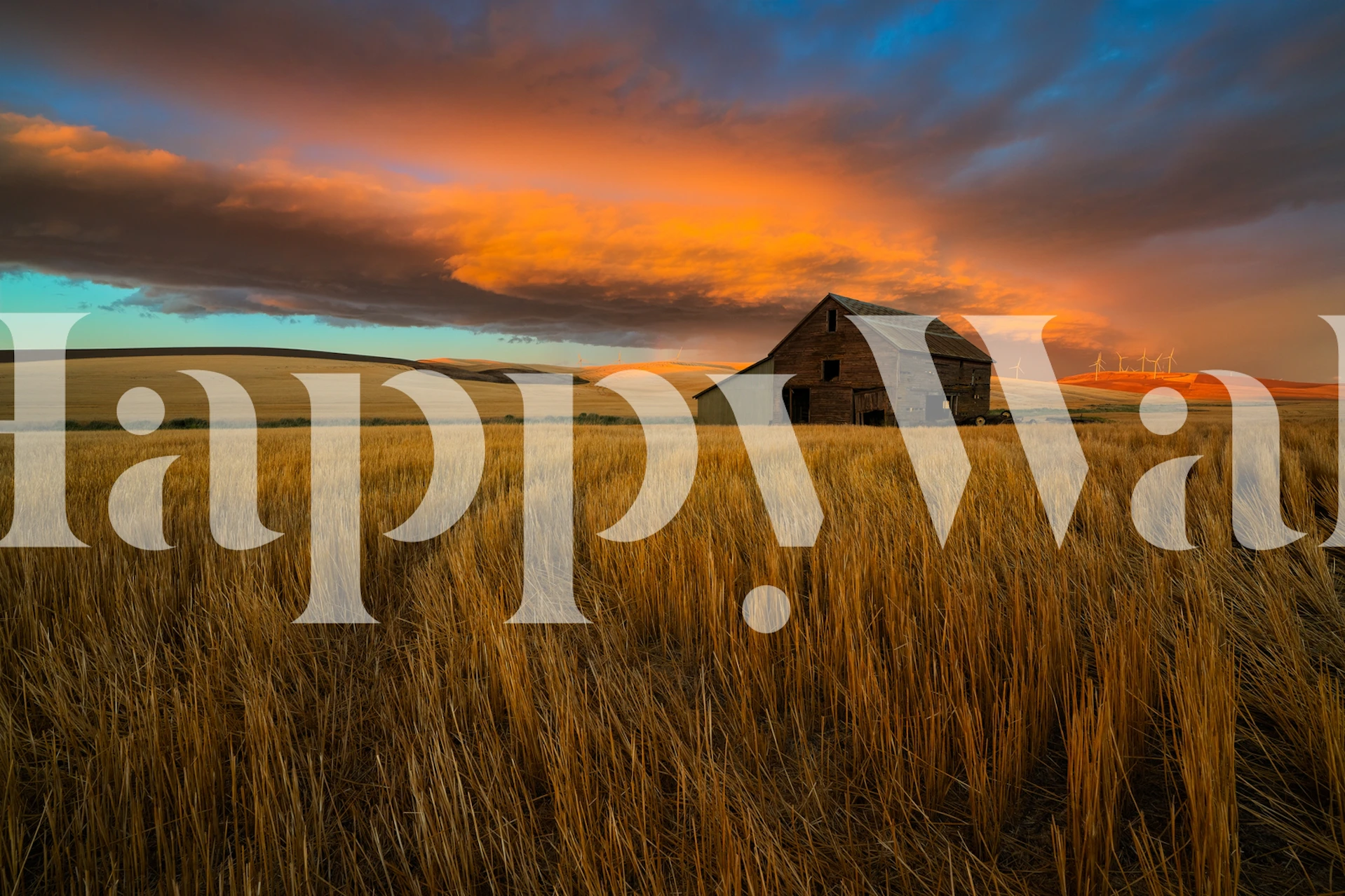 Storm over Palouse wallpaper in a room