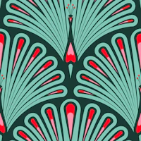 Seafoam green art deco peacocks tapety