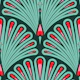 Seafoam green art deco peacocks