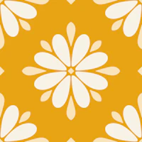 Scandi Geo Flower Yellow behang