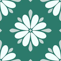 Scandi Geo Flower Teal Turquoise behang