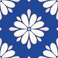 Scandi Geo Flower Blue behang