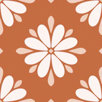 Scandi Geo Flower Boho Brown behang