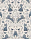 toilet toile cats - grey blue
