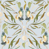 Blue Heron Coastal Moon Cycle behang