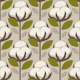 Calm Cotton Blossoms with Olive Leaves