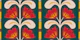 Red Folk Tulip Tree on Teal