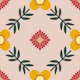 Folk Daisy Wreath Tile on Blush