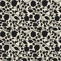 Ivory and black botanical flower vines tapeet