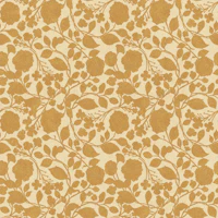Golden ochre botanical flower vines tapeet