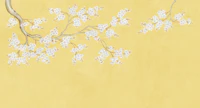 Cherry Blossom Yellow Painting wallpaper