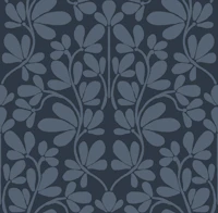 Slate Blue Botanical Leaf Sprigs wallpaper