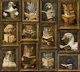 Antique gold black animal portraits gallery