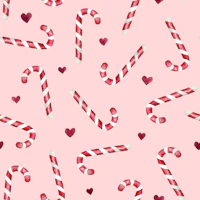 Blush Pink Candy Canes And Hearts tapet