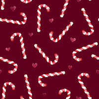 Burgundy Candy Canes And Hearts tapet